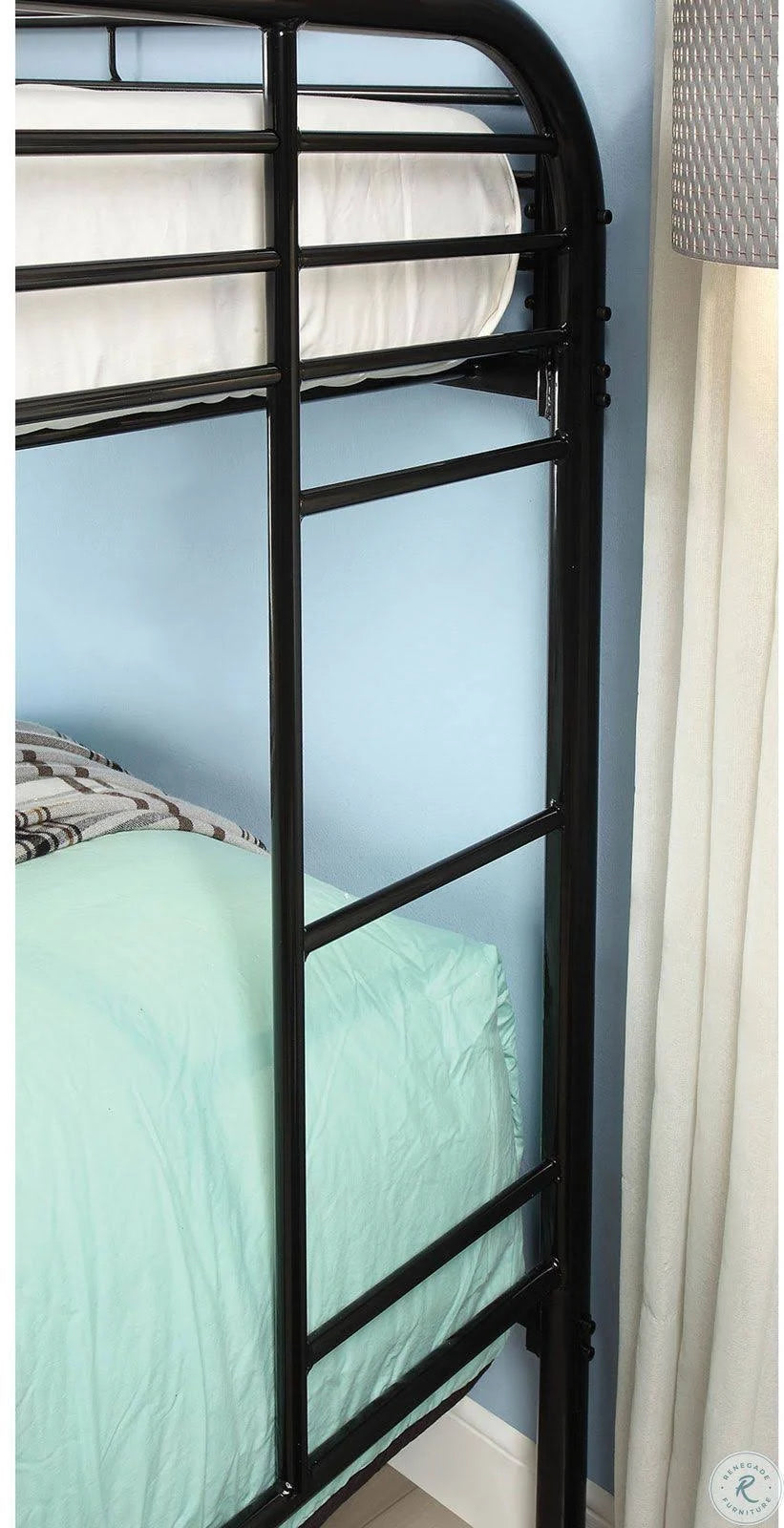 Black Twin Over Twin Bunk Bed V790076