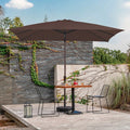8 x 10 ft Outdoor Rectangular Patio Market Umbrella, Beige L51785