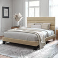 Queen Size Fabric Upholstered Platform Bed Frame F409470