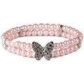 Pink Sparkling Butterfly Neck Piece J6336