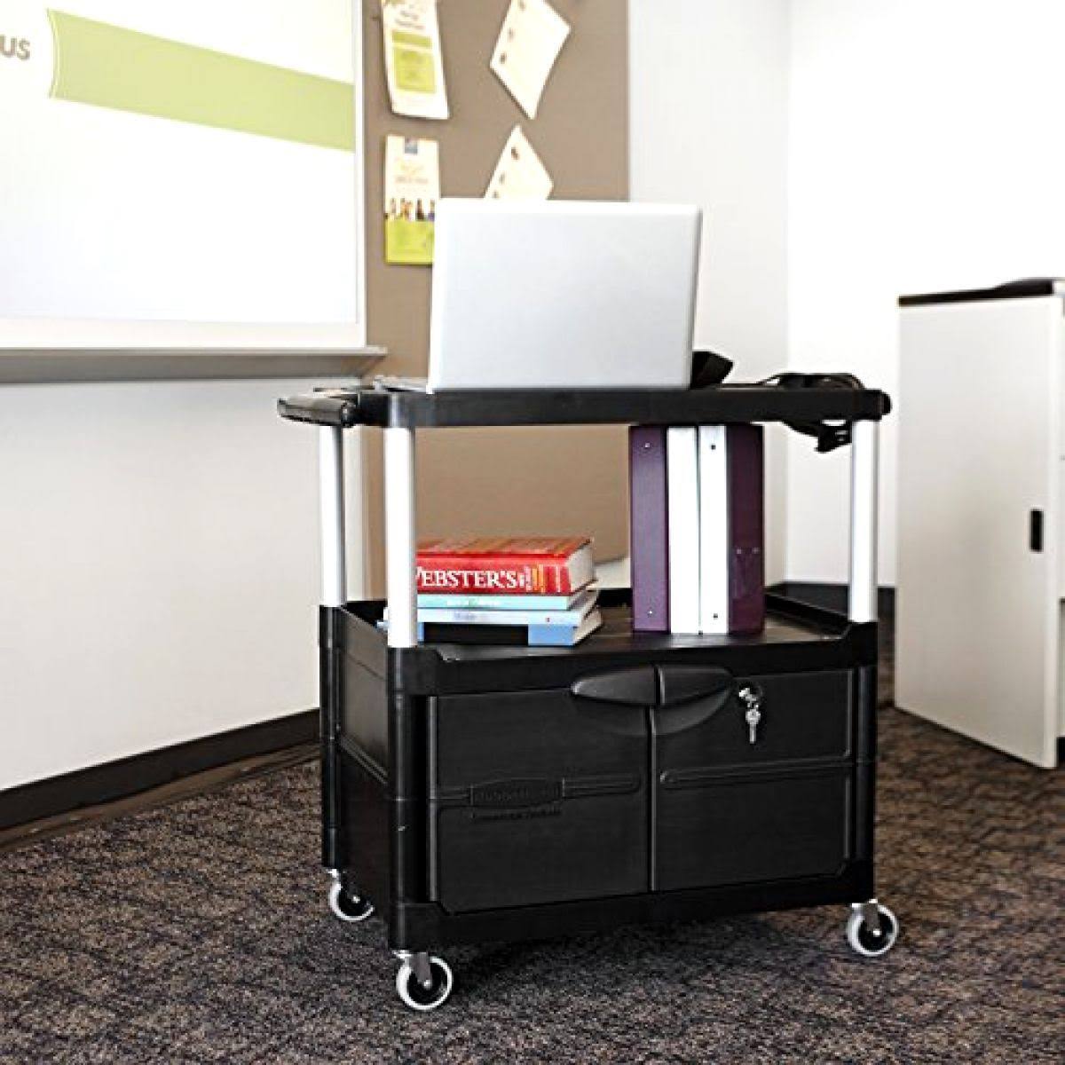 MediaMaster Three-Shelf AV Cart with Cabinet B643986