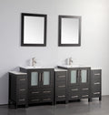 84 in. Double Sink Vanity Cabinet with Ceramic Sink & Mirror L334