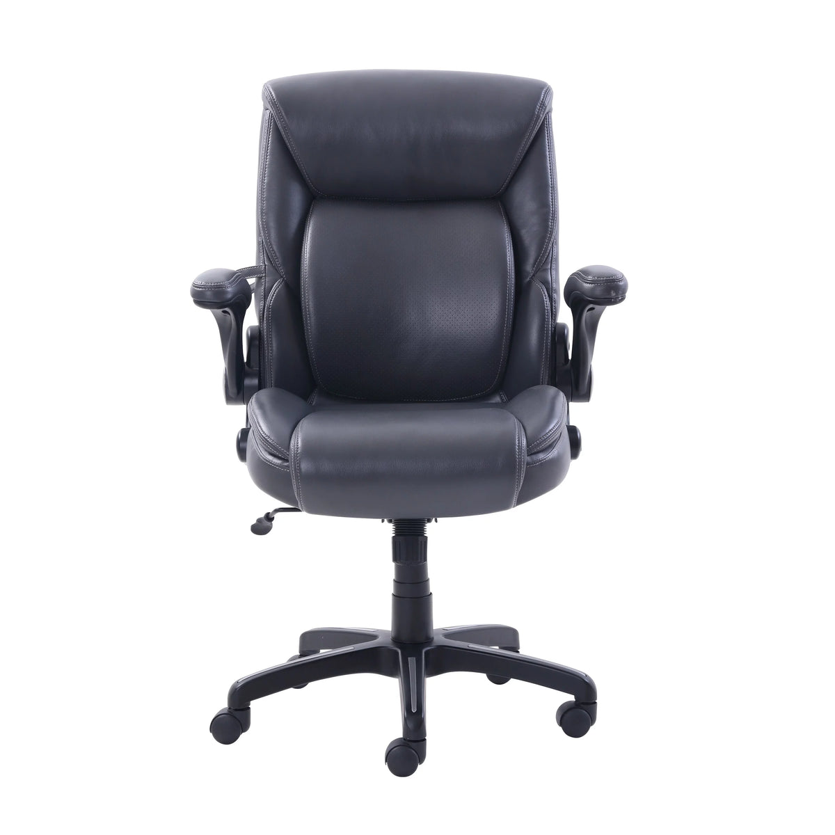 Gray Faux Leather Office Chair D1552