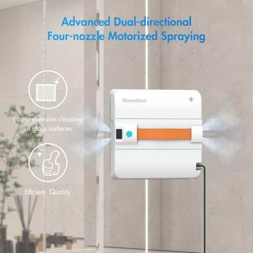 Window Cleaning Robot with 4 Spray Nozzles, 3200Pa Suction Z366