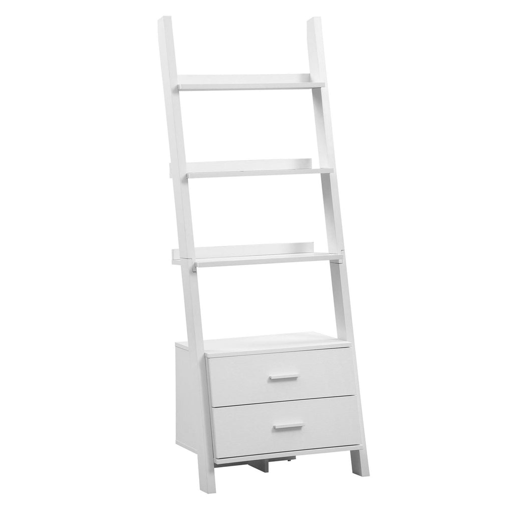 White Particle Board Bookcase with 2 Storage Drawers B88836