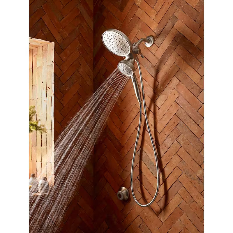 Single Handle 6-Spray Tub Shower Faucet with Rainshower Brushed Nickel C77346
