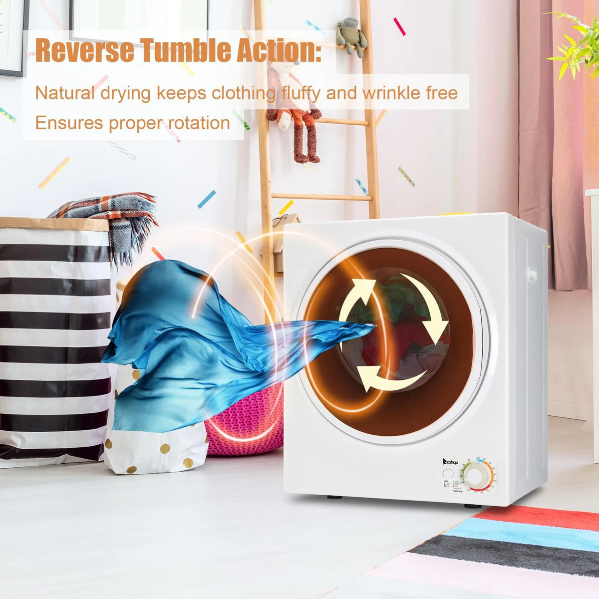 1.6 cu. ft. Compact Portable Electric Laundry Dryer, White K23571