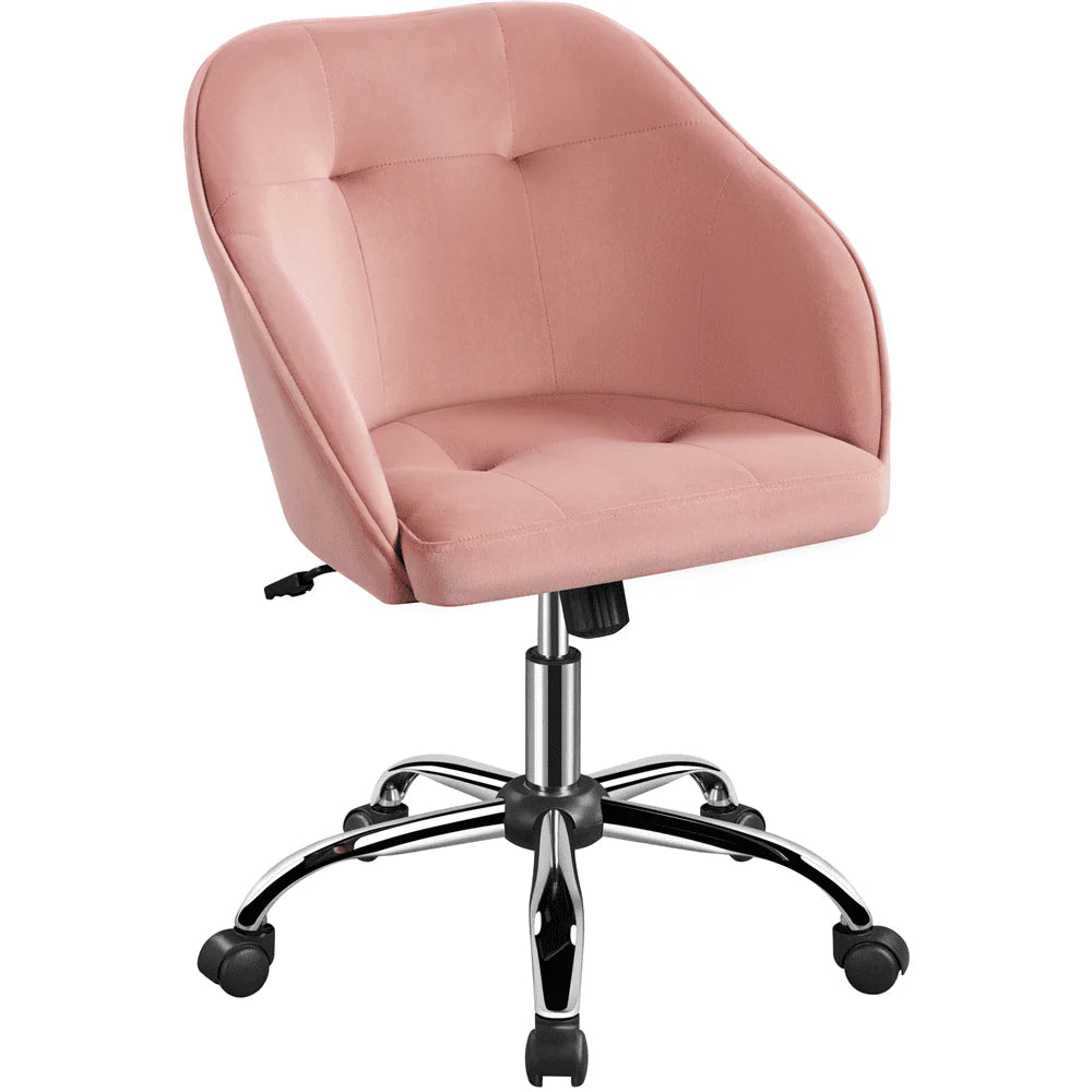 Pink Velvet Adjustable Swivel Office Chair U891