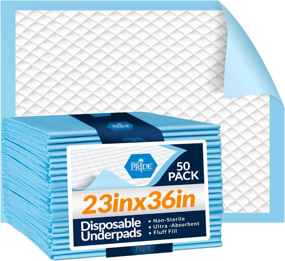 Disposable Underpads 23'' X 36'' 50-Count Super Absorbent K385