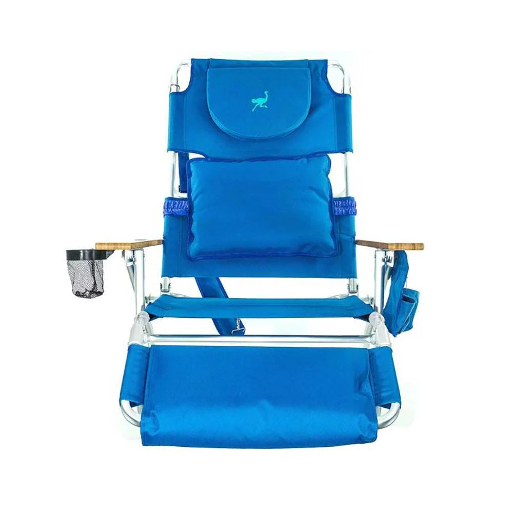 Lightweight Outdoor Beach Lounge Chair with Footrest, Blue J961