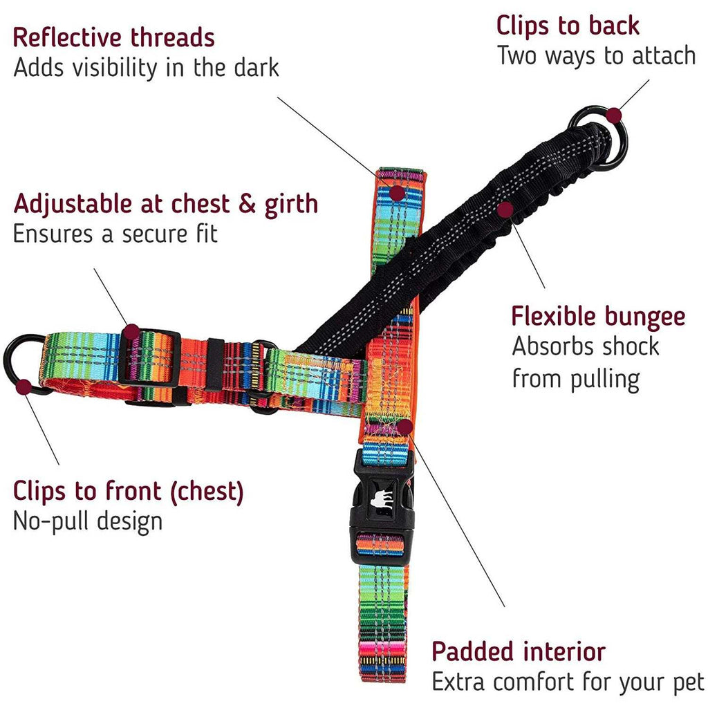 Reflective No Pull Dog Harness with Bungee Handle Y26970