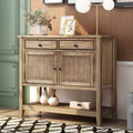 Brown Console Table with 2 Drawers, 2 Cabinets and 1 Shelf U7766