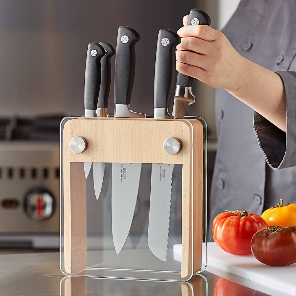 6-Piece Wood Glass Knife Block Set N835766