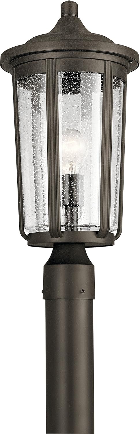 1 Light Outdoor Wall Light with Clear Water Glass in Textured Black H602
