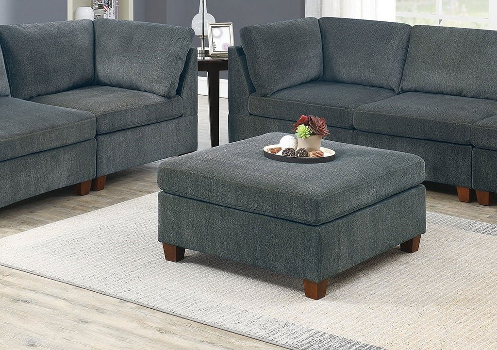 Gray Chenille 7pc Modular Sectional Sofa Set W473452