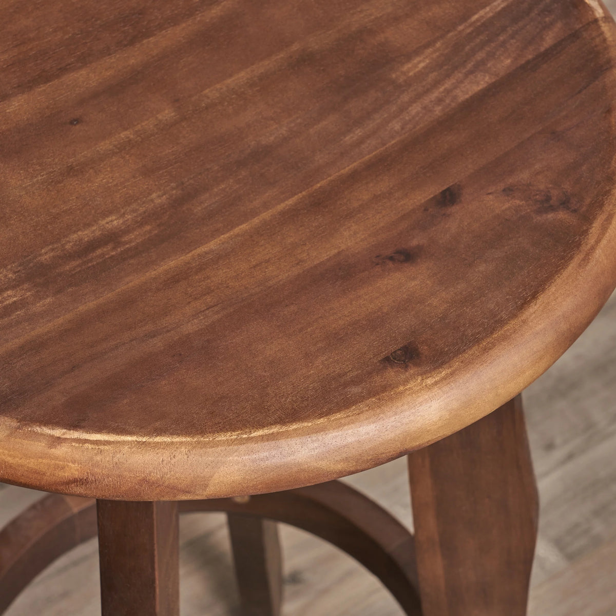Acacia Wood Barstools, Set of 2, Dark Brown C8072