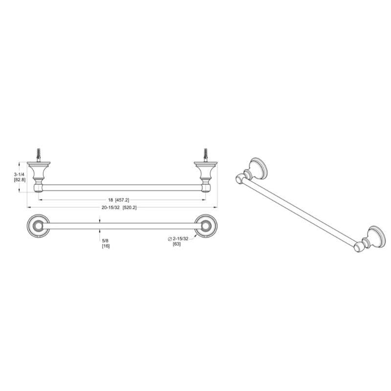18x22 Towel Bar in Tuscan Bronze Y16104