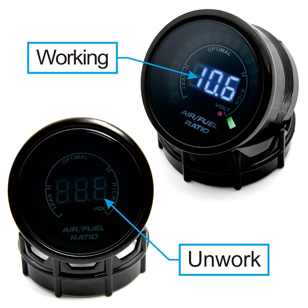 2-1/16 52mm Air/Fuel Ratio Gauge with Narrowband O2 Oxygen Sensor Pack of 2 J3973