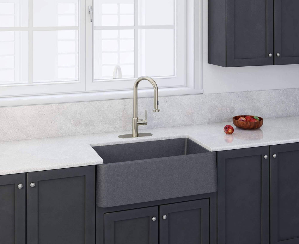 33x22 Metallic Apron Kitchen Sink Titanium Grey N32217