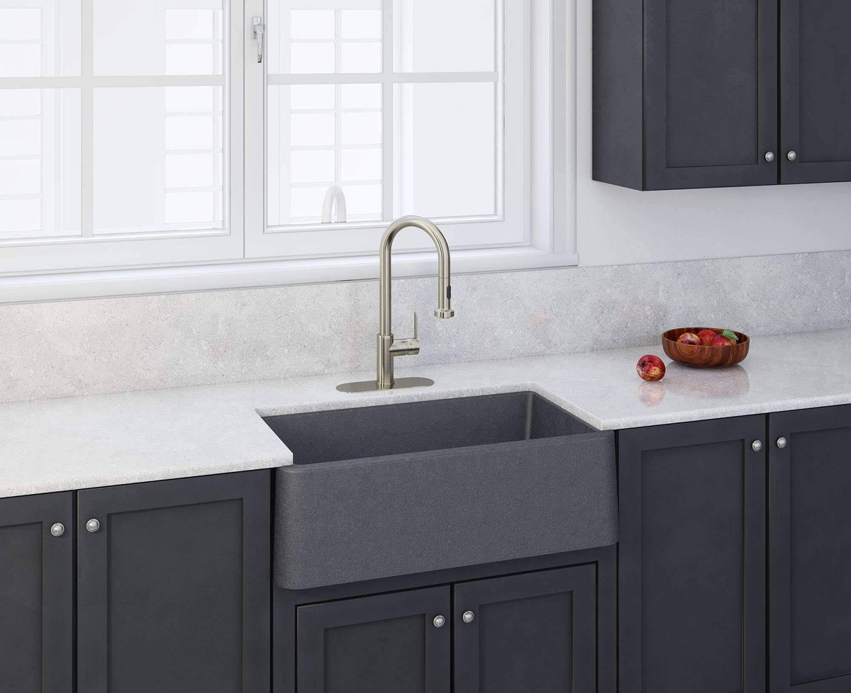 33x22 Metallic Apron Kitchen Sink Titanium Grey N32217