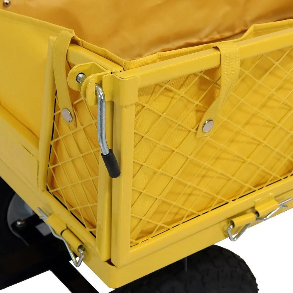 Yellow Utility Cart with Folding Sides and Liner Set Y8032
