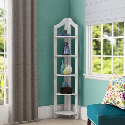 White Corner Bookcase W652