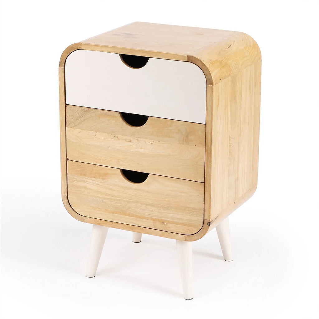 Beige Mango Wood End Table with Storage X827