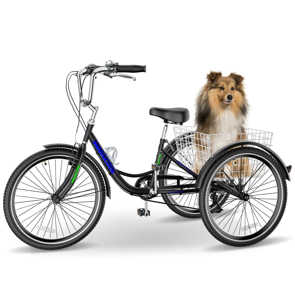 26 Big 3 Wheels Adult Tricycle with Large Basket & Bell X9145