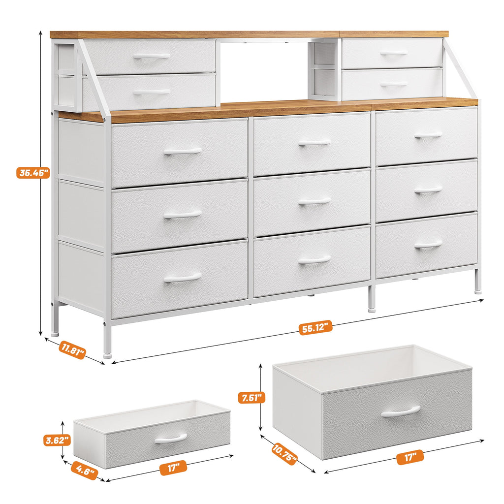 Black Fabric 13 Drawer Dresser Y45713