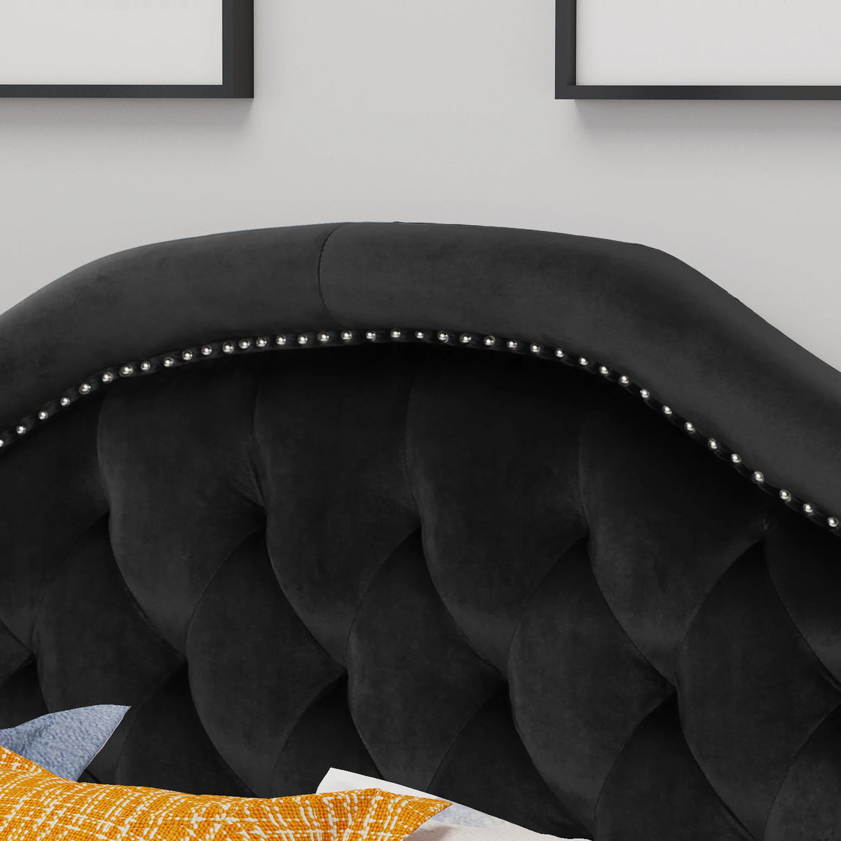 Black Velvet Queen/Full Headboard M173724