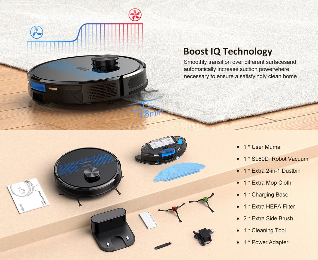Robot Vacuum and Mop with 3000Pa Suction C3820