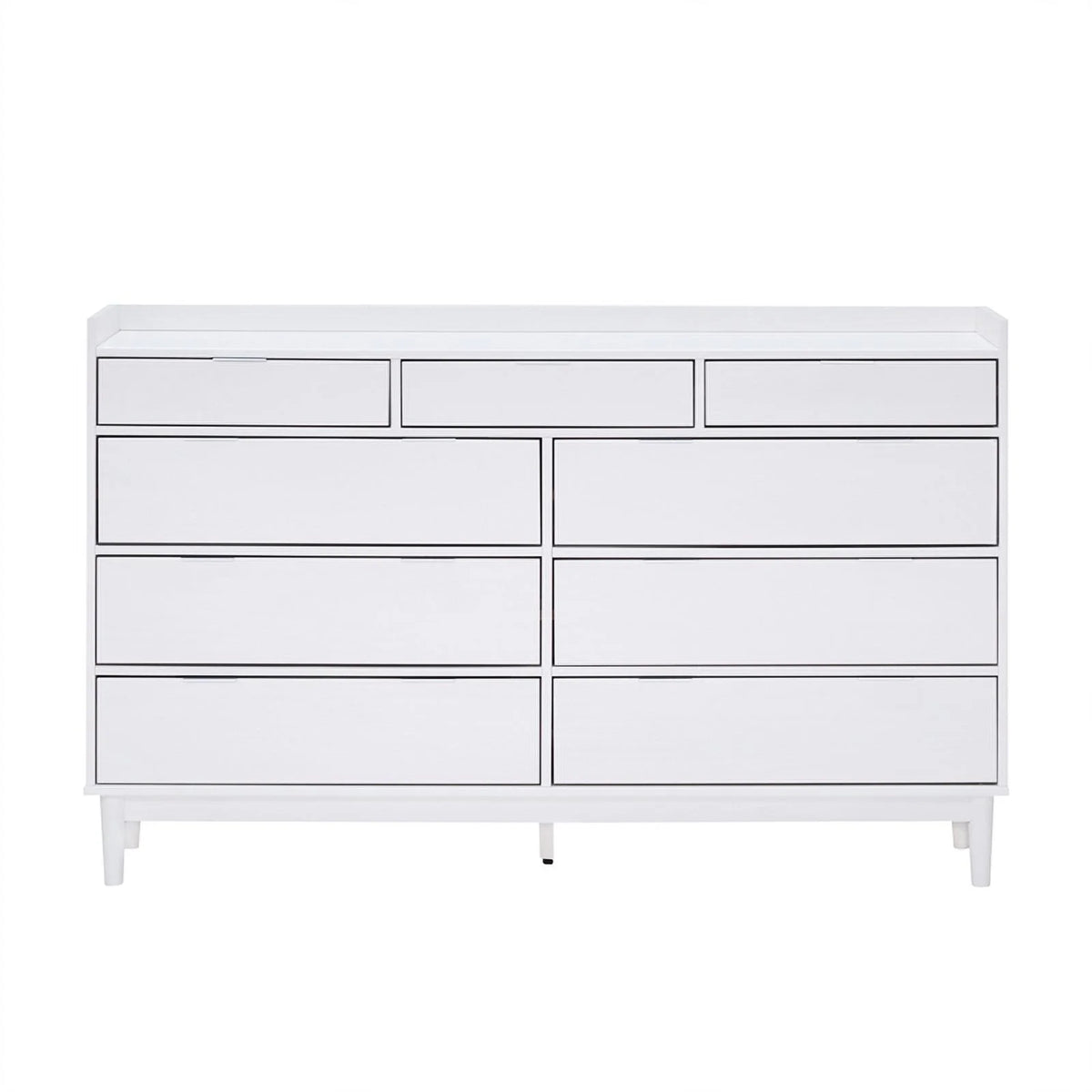 White 9 Drawer Solid Wood Dresser T8240