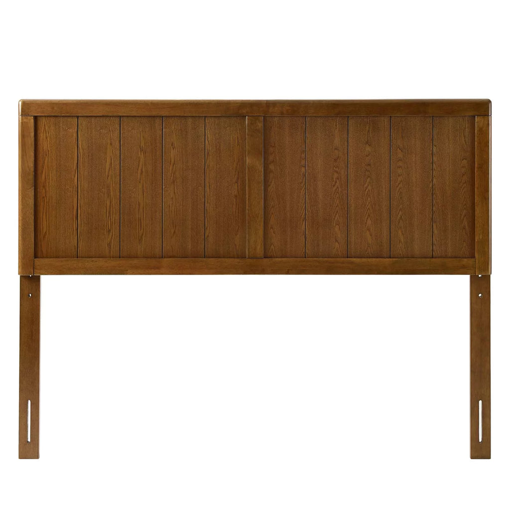 King Size Brown Walnut Wood Headboard D753452