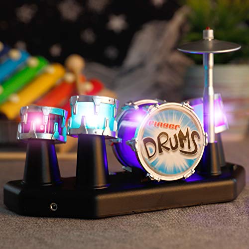 Electronic Mini Desktop Finger Drum Set with Sounds and Lights R30459