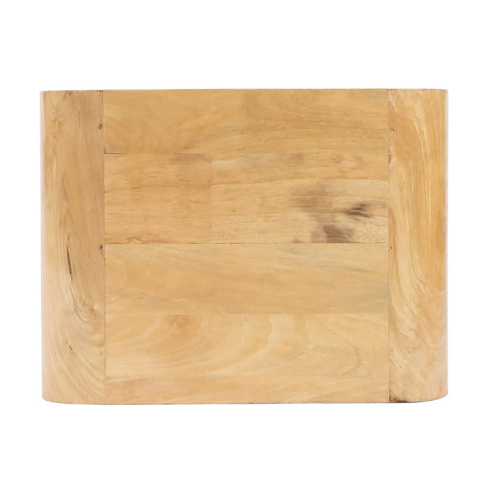 Beige Mango Wood End Table with Storage X827