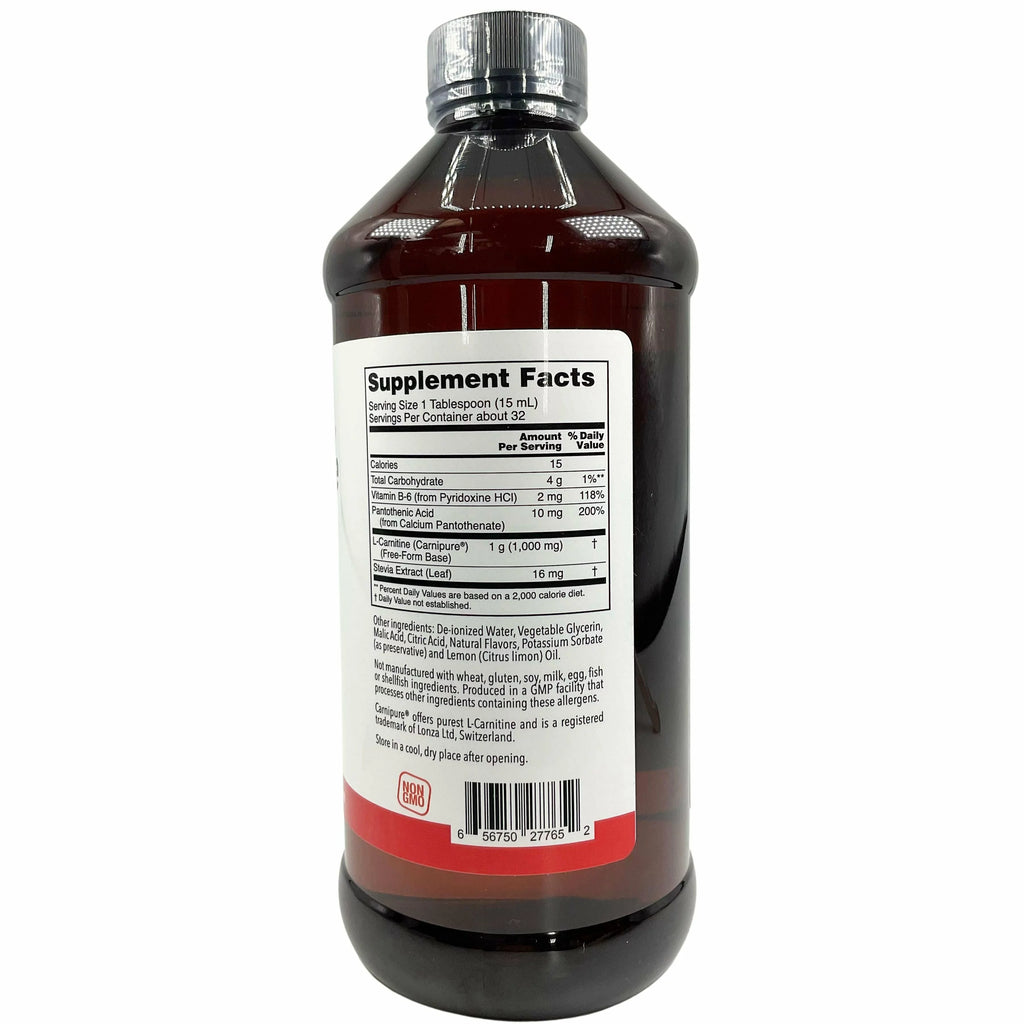 L-Carnitine 1000MG Vitamin B6 Citrus Flavor 16 Oz H432