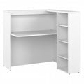 White Engineered Wood Desk with Shelves Q3744