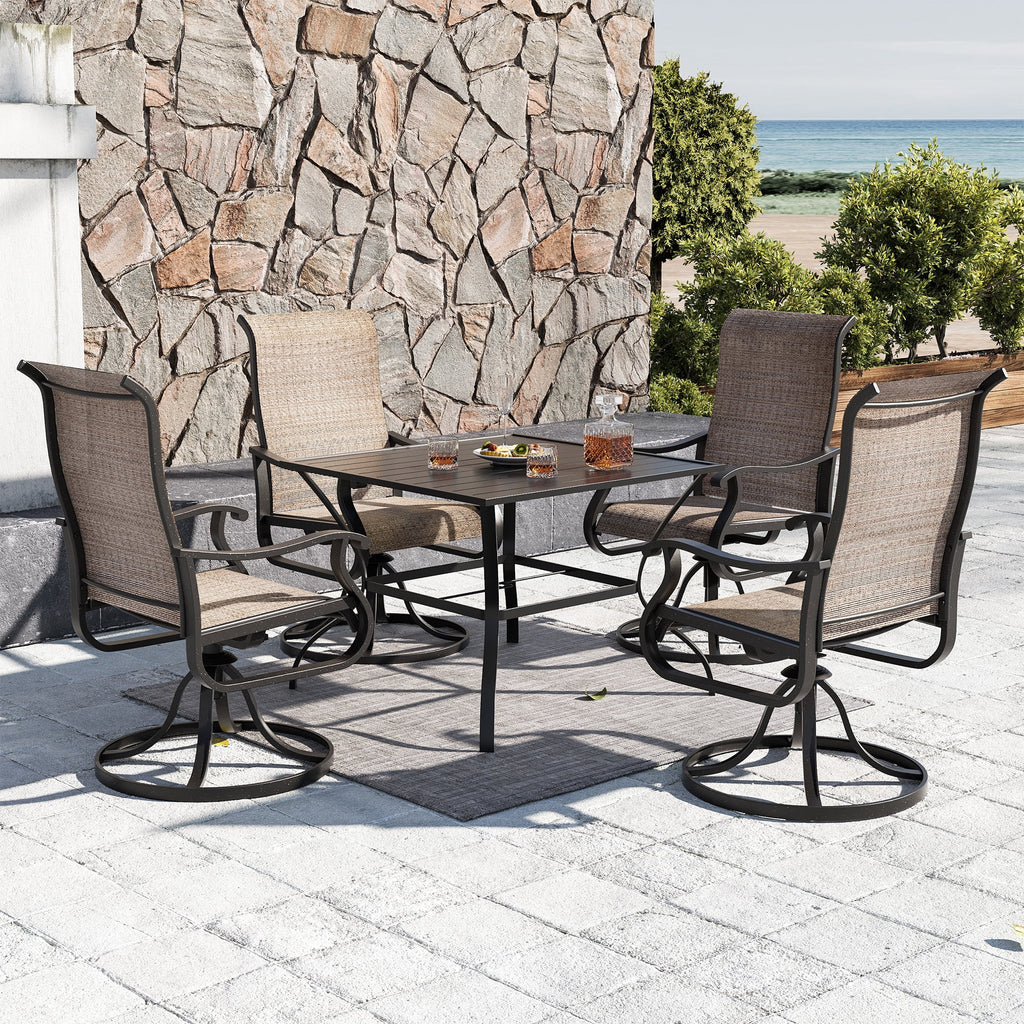 Khaki Swivel Outdoor Chairs Set of 2 G61632