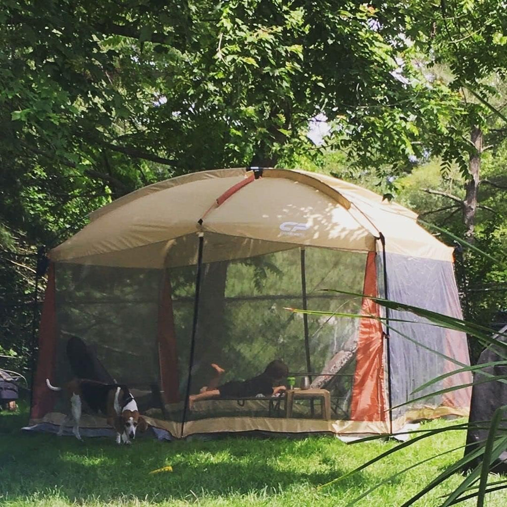 12 x 10 Ft Beige Screened Mesh Canopy Tent H201