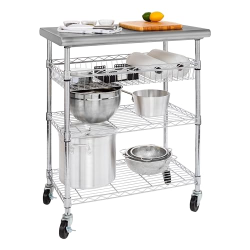 Stainless-Steel Top Work Table Island Utility Cart Prep Station R217