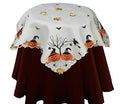Halloween Tablecloth 52" Square Embroidered Ivory A462073