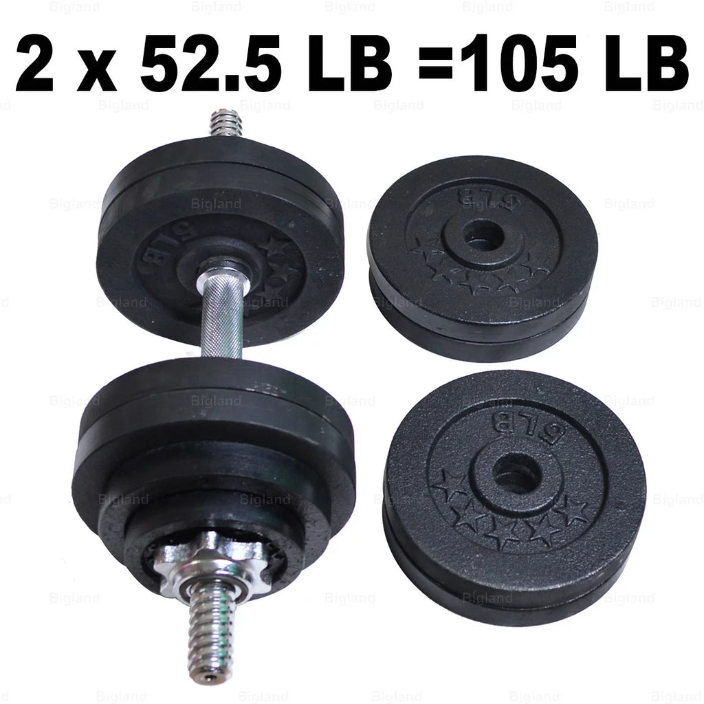 Adjustable Dumbbell Set 105 lbs Pair Black Q447237