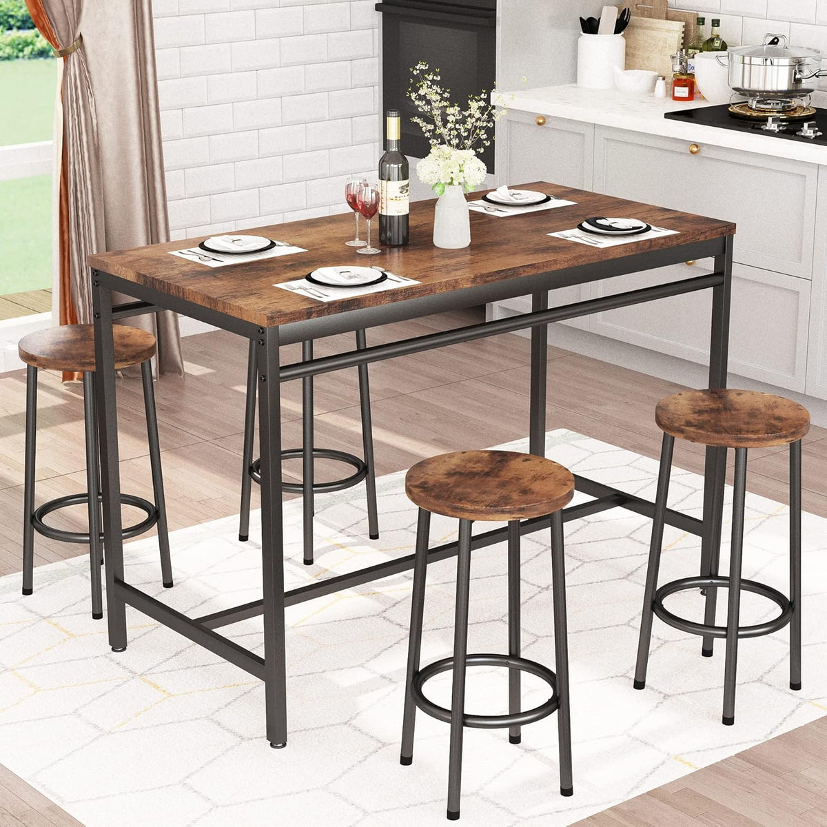 Bar Table and Chairs Set for 4 R32602