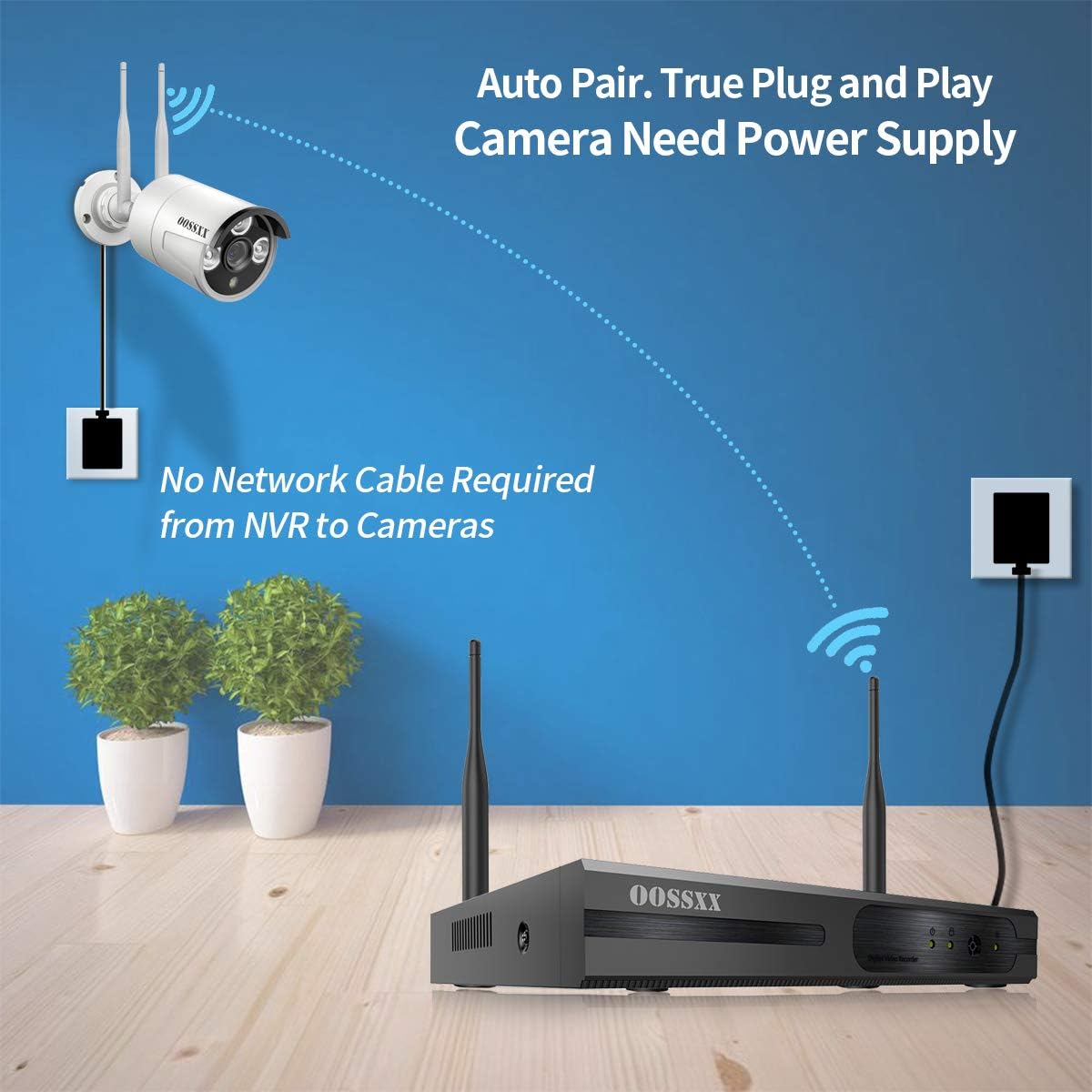 2K Wireless Security Camera System with 4TB HDD T6587