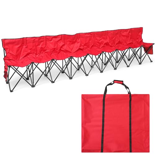 9 Seater Folding Soccer Bench Chair with Storage Bag E47967