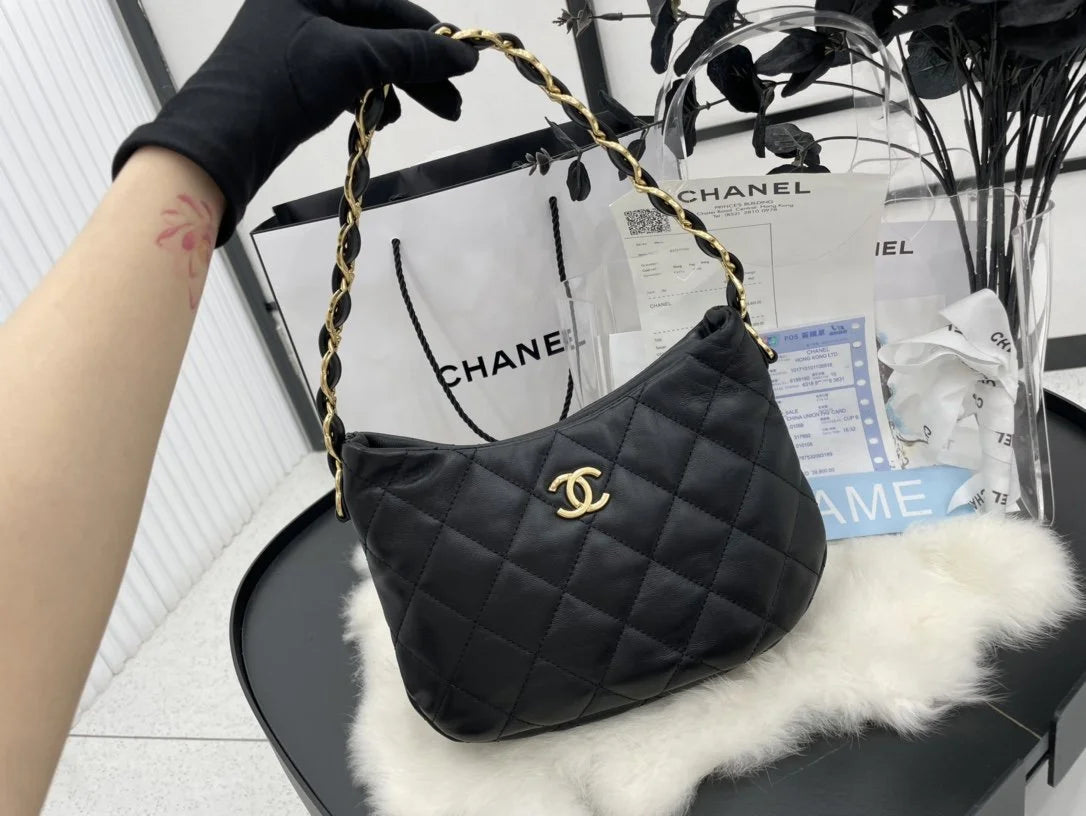 Black Hobo Handbag A212