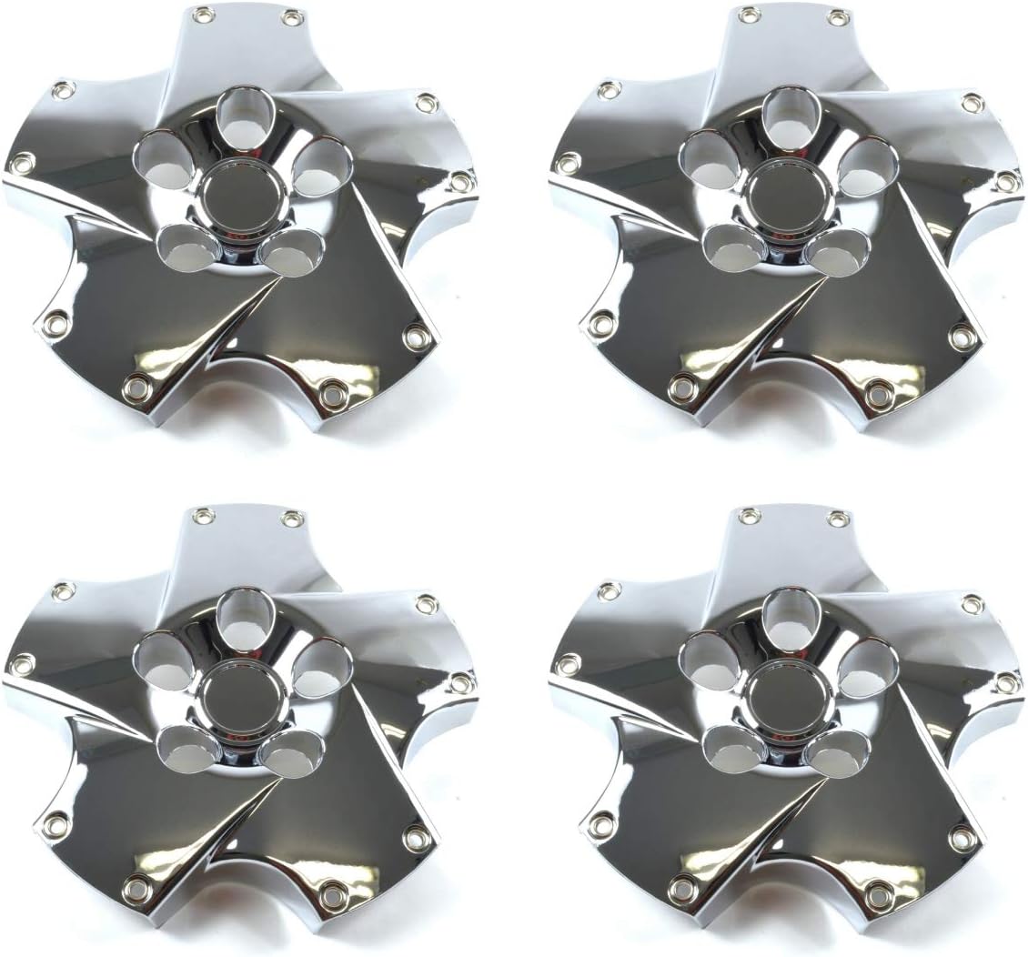 Set of 4 18 inch 5 Spoke Chrome Wheel Hub Center Caps M7685
