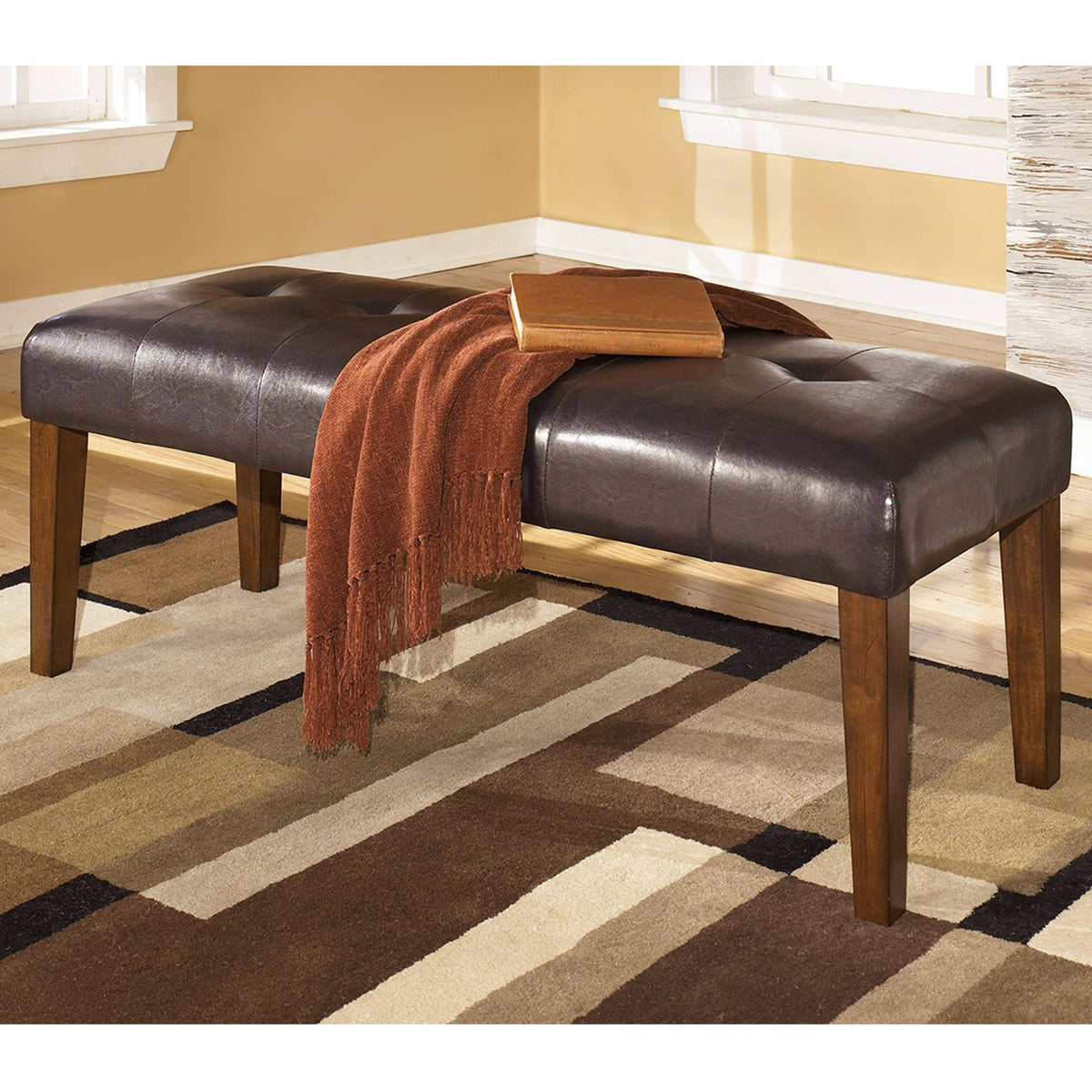 Medium Brown Upholstered Dining Bench N884