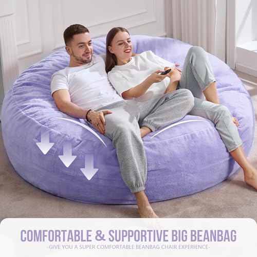 3ft Grey Faux Fur Bean Bag Chair L95021