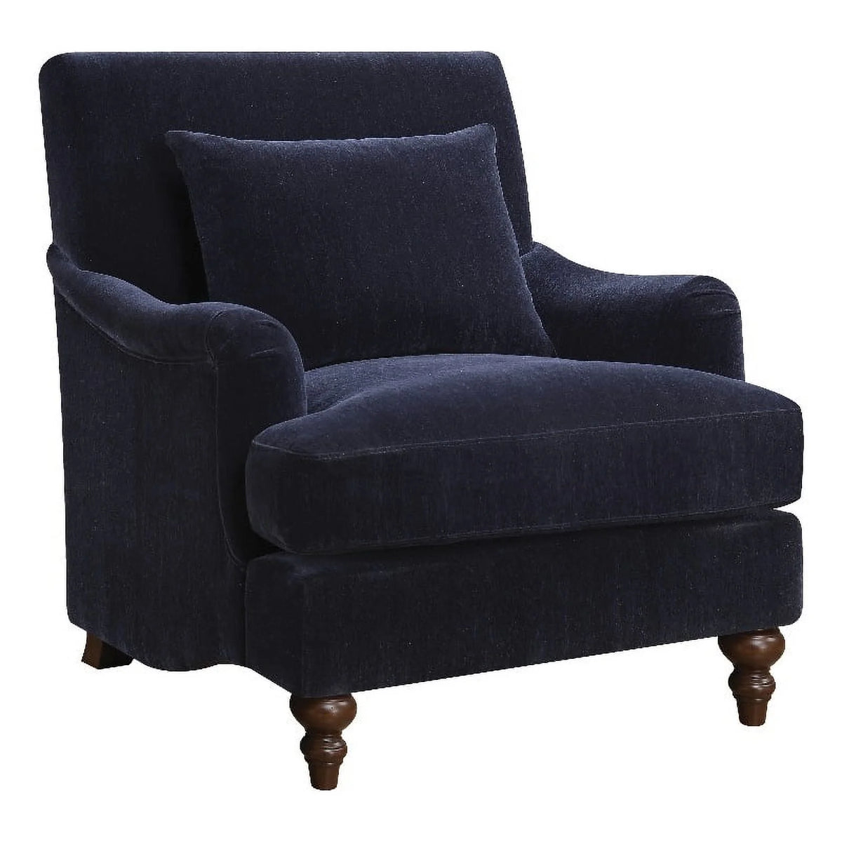 Midnight Blue Upholstered Accent Chair with Turned Legs K62704